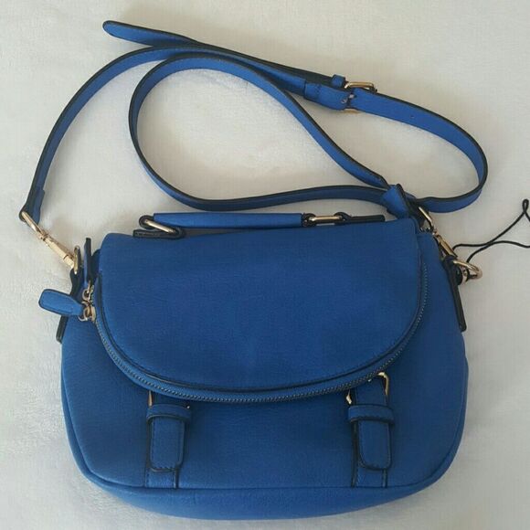 NWT Urban Expressions Royal Blue Faux Leather Crossbody Purse-Small, Adjustable - Picture 1 of 7